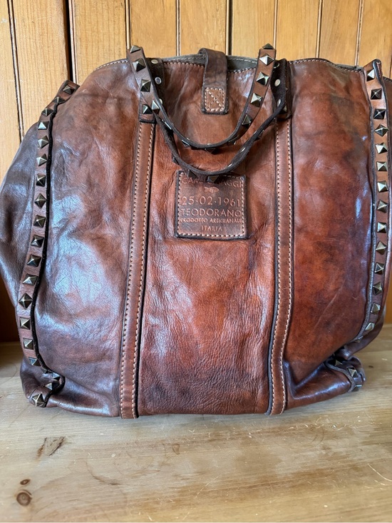 Campomaggi Handbags - Campomaggi Brown Leather Studded Tote Bag -